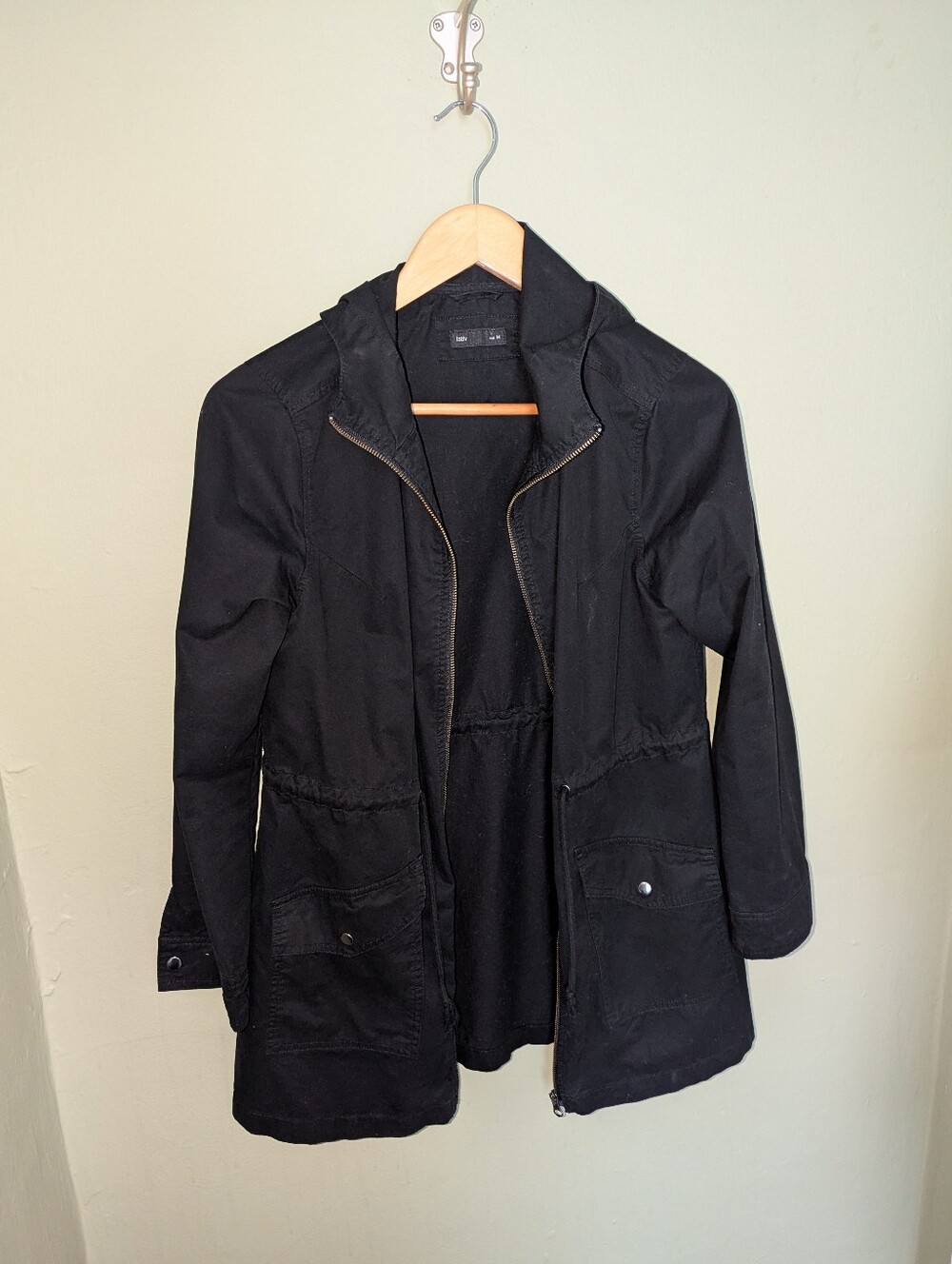 Black Women's Lightweight Cotton Hooded Jacket